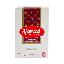 Al Ameed Medium Roast Ground Coffee with Cardamom 8 oz. - Sweet and Tea