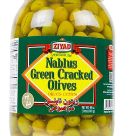 Ziyad Nablus Green Cracked Olives - Sweet and Tea